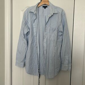 Grant thomas blue check dress shirt